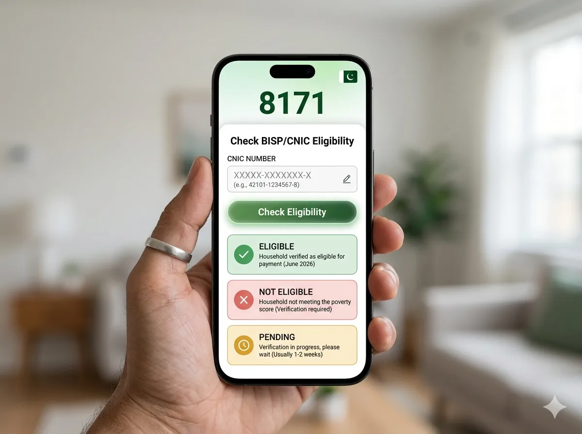 BISP 8171 Eligibility Check by CNIC — 2026 Complete Guide & Free Tool 1 bisp 8171 cnic eligibility checker 2026 online check pakistan official
