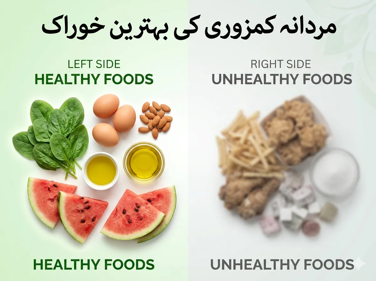 Mardana Kamzori ke Liye Khurak — Kya Khayen, Kya Na Khayen 1 mardana kamzori khurak kya khayen kya na khayen zinc omega 3 vitamin d pakistani food