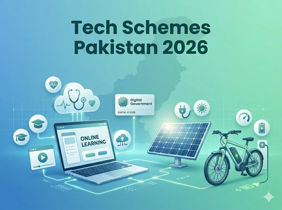 tech schemes pakistan 2026 laptop solar panel ebike free it courses complete guide